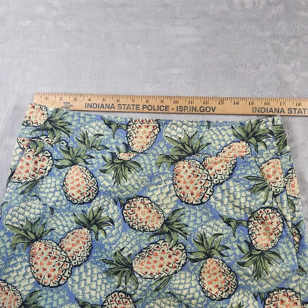 Talbots Pineapple Pencil Skirt Womens Size 12  Green Fruit Novelty Career‎